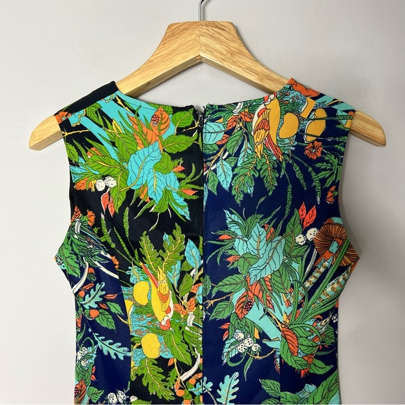 Vintage Mushroom Fungi Floral Bird Print Dress Sleeveless Size Medium - Picture 7 of 12